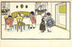 Représentation De Timbres - Famille Pierrot Au Repas - Colorisé - Carte Postale Ancienne - Timbres (représentations)