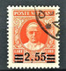 VATICANO 1934 PROVVISORIA 2,55 SU 2,50 II TIRATURA  SASSONE N. B38 CENTRATO F.TO ALBERTO E RAFFAELE DIENA - Used Stamps