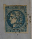 BO9 FRANCE  BELLE  LETTRE   1871 BREST A LIBOURNE + BORDEAUX N°46 VARIETE TACHE BLANCHE + AFFRANCH. INTERESSANT++ - 1870 Uitgave Van Bordeaux