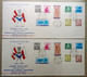 INDIA 1968 ICC OVERPRINTED COMPLETE SET OF 2 F.P.O CANCELLED COVERS & INFORMATION BROCHURE, VIETNAM, LAOS, CAMBODIA - Militärpostmarken