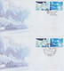 AAT 2009 ¨Poles & Glaciers 2v 5 FDC (Casey, Davis, Mawson, Macquerie, Kingston) (XC176) - FDC