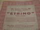 Etrimo - Société D'Etudes Et De Réalisations Immobilières S.A. - Action De 1000 Frs.- Bruxelles Décembre 1957. - Banca & Assicurazione