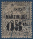 France Colonies MARTINIQUE N°27 05 Sur 25c Oblitéré TTB Signé MARQUELET - Oblitérés