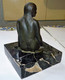 Delcampe - SUPERBE SCULTURE EN BRONZE SUR SOCLE EN MARBRE / SIRENE FEMME NUE BON ETAT - Brons