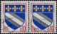 Delcampe - France 1962 Y&T 1353 Et 1353b. Inscriptions En Brun Et Rouge, Jaune Clair Et Foncé, Jaune Déplacé, Bleu Et Bleu-noir - Gebraucht