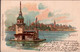 ! Alte Ansichtskarte Salut De Constantinople, Tour Leandre, Ed. Max Fruchtermann Nr. 234, Werbung Pan Cigaretten Berlin - Turkey