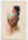 Lady, Woman,  Art Sign By Usabal, Ilustrateur  ( 2 Scans ) - Usabal