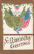 St. Patrick's Day Greetings, US And Irish Flags C1900s/10s Vintage Embossed Postcard - Saint-Patrick