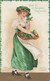 St. Patrick's Day, Ellen Clapsaddle Artist Signed Beautiful Woman Fashion, C1900s Vintage Embossed Postcard - Saint-Patrick's Day