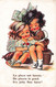 Enfant - Illustration - La Place Est Bonne - Colorisé - Enfants Qui Se Font Un Calin  -  Carte Postale Ancienne - Gruppi Di Bambini & Famiglie