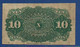 UNITED STATES OF AMERICA - P.115 – 10 Cents 1863 F/VF, No Serial Number - 1863 : 4° Edizione