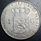 Netherlands 1 Gulden Wilhelmina Long Hair 1897 Silver VF+ - 1 Gulden