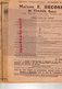 75- PARIS- RARE CATALOGUE MAISON E. DECOSSE -M. THUNN-FOURNITURES VELO-VELOCIPEDIE-1911-144 RUE CHEMIN VERT-CYCLISME RAC - Historische Dokumente