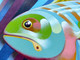 Olio Su Legno / Oil On Wood Panel. Pesciolino / Little Fish - Art Contemporain