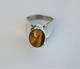 Vintage Tiger's Eye Cabochon Israel Silver 925 Ring - Size N - Ringe