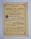 PORTUGAL-ANADIA-CURIA-Sociedade Das Aguas Da Curia-Titulo De Vinte Acções  Nº218101 A 218120 - 1923 - Acqua