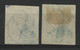 BELGIQUE N° 2 + 2b Bleu Et Bleu Laiteaux Cote 245 € Oblitérés Voir Description - 1849 Epauletten