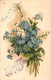 Fantaisie - Fleurs - Illustration - Muguets Et Fleurs Bleues - Vive St Jacques - Carte Postale Ancienne - Flowers