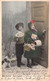 ANIMAUX - Illustration Non Signée - Chien Type Papillon - Jeunes Enfants Devant Une Porte - Carte Postale Ancienne - Honden