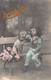 ANIMAUX - Chien Et Enfant Assis Sur Un Banc - Bonne Année - Carte Postale Ancienne - Chiens