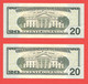 Mega Top-Rarität ! STAR-Note: 2x 20 US-Dollar Fortlaufend [2013] > MF03353843* < 2. Lauf Mit 320.000 {$006-020} - National Currency