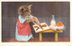 Fantaisies - Chaton Habillé Qui Prépare Des Biscuits - Carte Postale Ancienne - Gekleidete Tiere