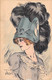 Fantaisies - Illustrateur - Heni - Felle Au Chapeau à Plume - Carte Postale Ancienne - Women