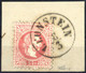 Piece "Leonstein", Einkreisstempel Auf Briefstück Mit Franz Joseph 5 Kr Rot Vom 8.3., Klein 25 Punkte, ANK 37 - Altri & Non Classificati