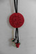 Delcampe - Neuf - Collier Asiatique Cordon Daim Noir Cinnabar Rouge Sculpté Pompon Perles Poisson Jade Cloisonné Papillon Pièces - Ethnics