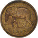 Monnaie, Congo Belge, Régence Prince Charles, 2 Francs, 1947, TTB+, Laiton - 1945-1951: Reggenza