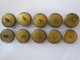 Lot De 10 Boutons Militaires Mat 25mm Bachler Châteaudun - Boutons