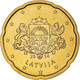 Lettonie, 20 Euro Cent, 2014, FDC, Laiton - Latvia