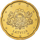 Lettonie, 20 Euro Cent, 2014, FDC, Laiton - Lettonia