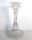 JOLI ANCIEN BOUGEOIR FLAMBEAU EN VERRE MOULÉ, GRAVÉ - VINTAGE ART NOUVEAU H:20cm (3008.15) - Candeleros, Candelabros Y Palmatorias