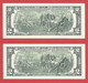 Rarität ! 2X 2 US-Dollar Fortlaufend Auf Informations-Blatt [2003] > B 09140058 A + ...59 A < {$002-019BL} - Nationale Valuta