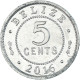 Monnaie, Belize, 5 Cents, 2016 - Belize