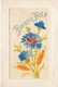 Carte Brodée - Fleur - Bonne Fête - Cadre Relief - Carte Postale Ancienne - Embroidered