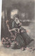 Fantaisies - Femmes - Jeune Femme Brune Ondulé - Longue Robe - Assise Sur Un Rockingchair - Carte Postale Ancienne - Women