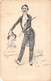 Illustrateur - Non Signée  - Homme En Costume Queue De Pie - Cochon - J'arrive Bonjour - Carte Postale Ancienne - 1900-1949