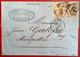 #43Ba BON BISTRE-ORANGÉ Lettre GC822 CETTE1871(33) MIXTE 10c Bordeaux1870 R.2+Empire Laurée 10c. Signé Scheller (France - 1870 Bordeaux Printing