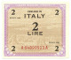 2 LIRE OCCUPAZIONE AMERICANA IN ITALIA MONOLINGUA FLC 1943 QFDS - Occupazione Alleata Seconda Guerra Mondiale