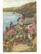 Devon  Postcard Clovelly Rose Cottage And Bay Salmon Umposted Artist Embossed - Clovelly