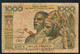 W.A.S. IVORY COAST P103Aj 1000 FRANCS TYPE 1959 Issued 1975 SIGNATURE 9 FINE - Stati Dell'Africa Occidentale
