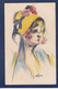 CPA J. VILLON Art Nouveau Femme Woman Voir Dos Joseph Prudhomme - Villon