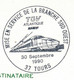 FRANCE - Entier CP 2,10 Briat - Obl. Temporaire "Mise En Service De La Branche Sud Ouest TGV Atlantique" TOURS 30/9/1990 - Cachets Commémoratifs