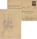 TCHÉCOSLOVAQUIE / CESKOSLOVENSKO - 1948 1.20Kr Brown Postal Card Mi.P106 Hand Illustrated - Used Davle To Prag - Postcards