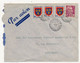 FRANCE - Enveloppe Avion Affr 3F Gandon + 3X4F Anjou Obl "Basse-Terre Guadeloupe" 7 Janvier 1950 - Lettres & Documents