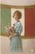 Fantaisie - Femme - Bouquet De Fleurs - Drapeau Italien - Editeur : L. Brangeur - Carte Postale Ancienne - Femmes