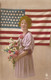 Fantaisie - Femme - Bouquet De Fleurs - Drapeau Etats-Unis - Editeur : L.Branger - Carte Postale Ancienne - Femmes