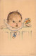 FANTAISIES - Bébé - Illustration Signée - F Ballia - Tétine Bleue - Carte Postale Ancienne - Bebes